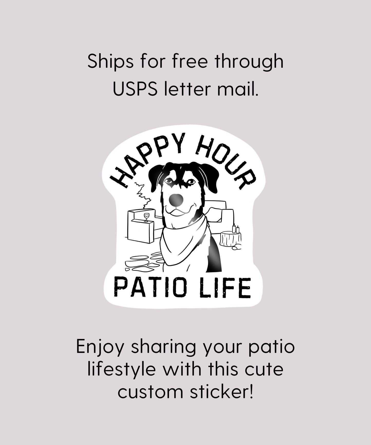 Happy Hour Pet Portrait Sticker