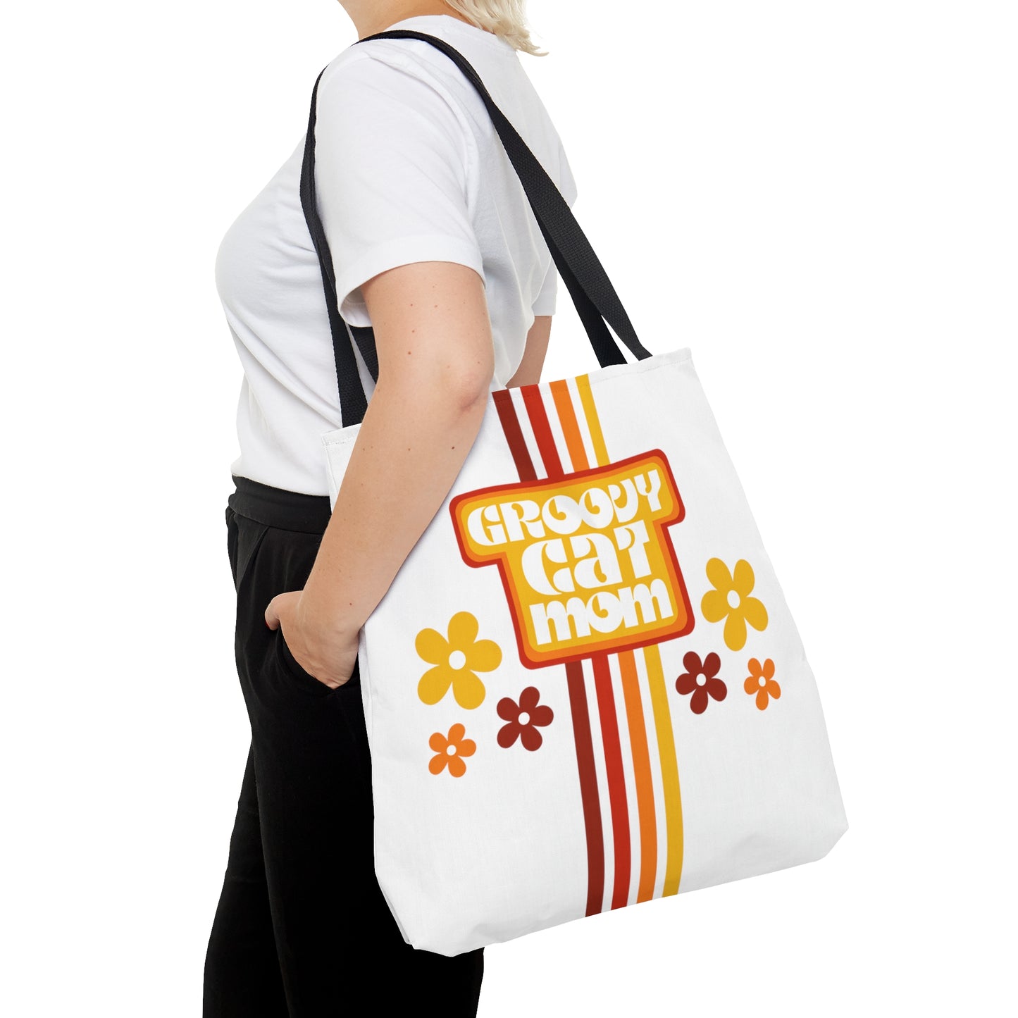 Groovy Cat Mom Tote Bag