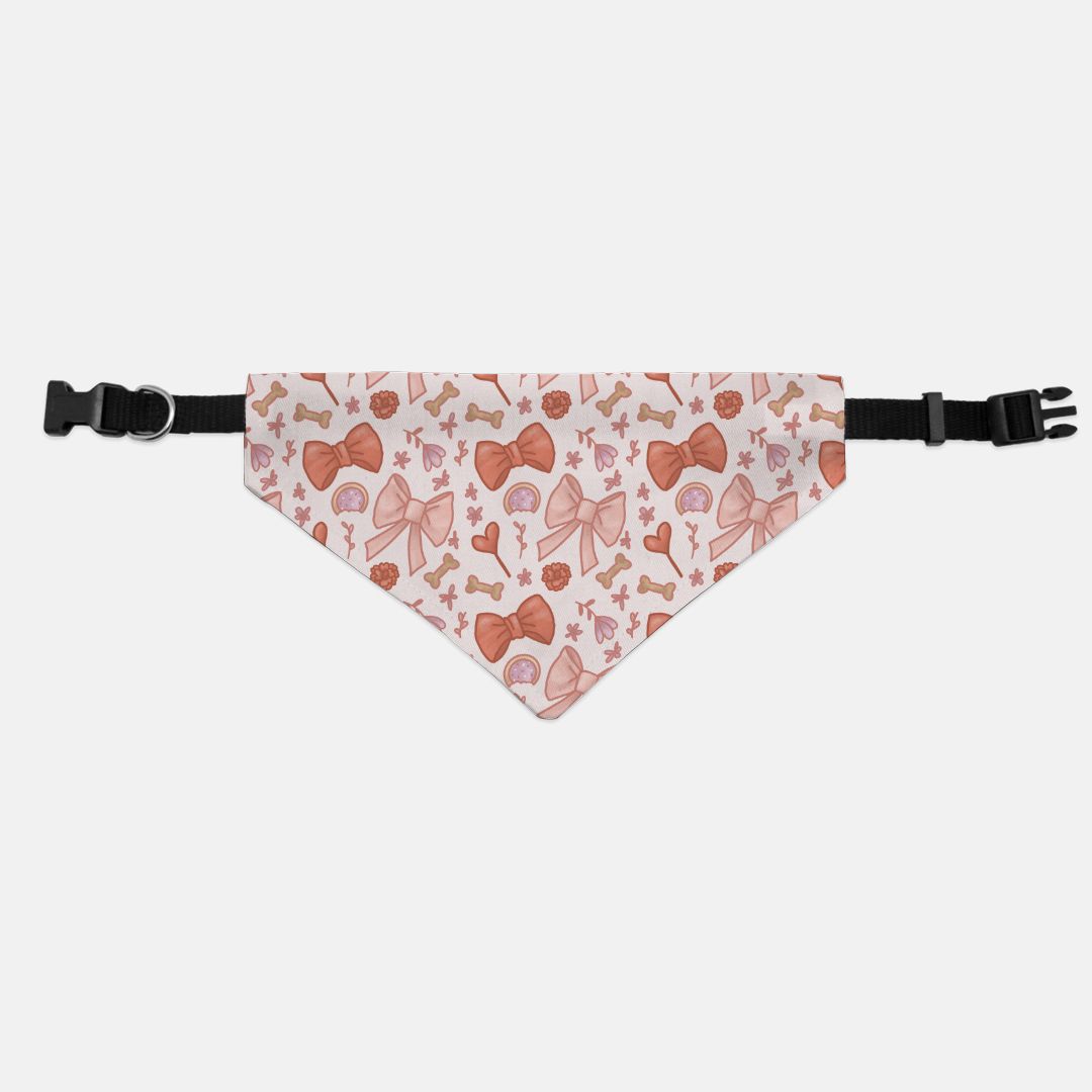 S/M Cookies and Bows Pet Bandana and Collar