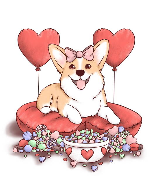 Valentine's Preparation and Drawing Dogs