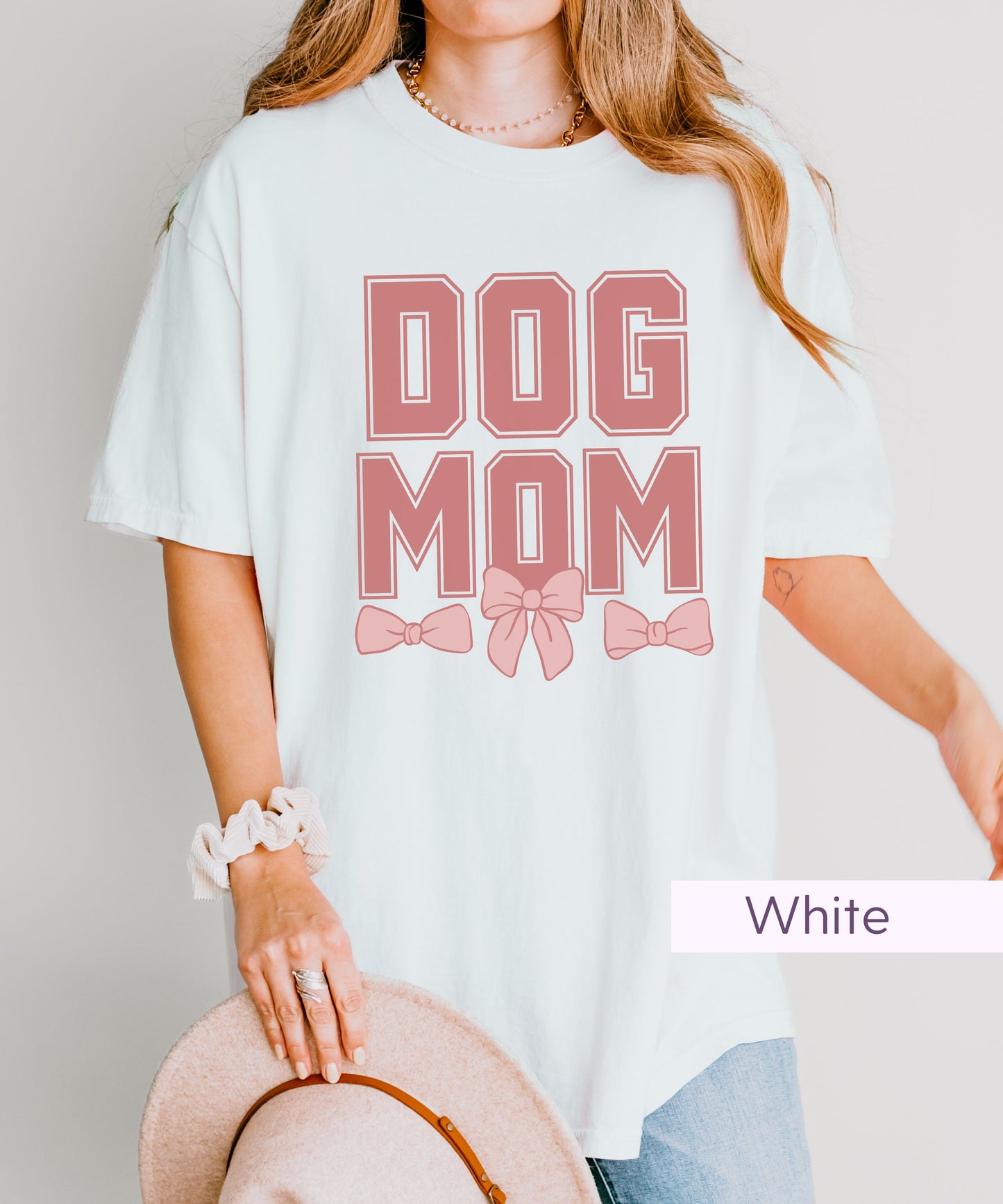 Pink Coquette Bows Dog Mom Girly Tshirt