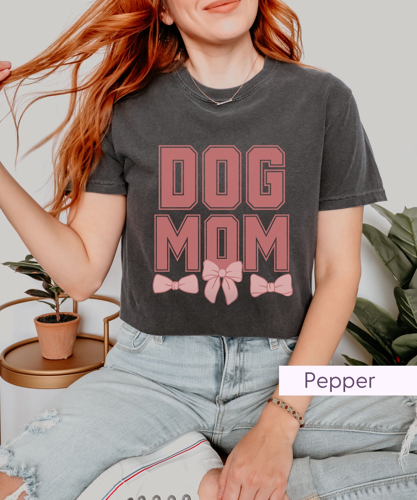 Pink Coquette Bows Dog Mom Girly Tshirt