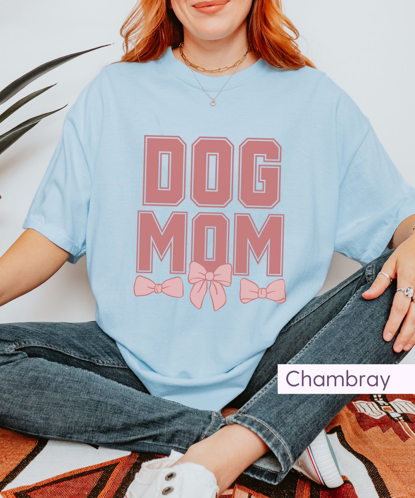 Pink Coquette Bows Dog Mom Girly Tshirt