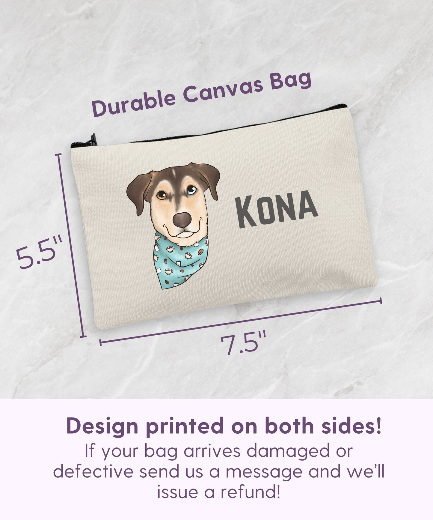Custom Canvas Treat Bag - Makeup & Pencil Bag