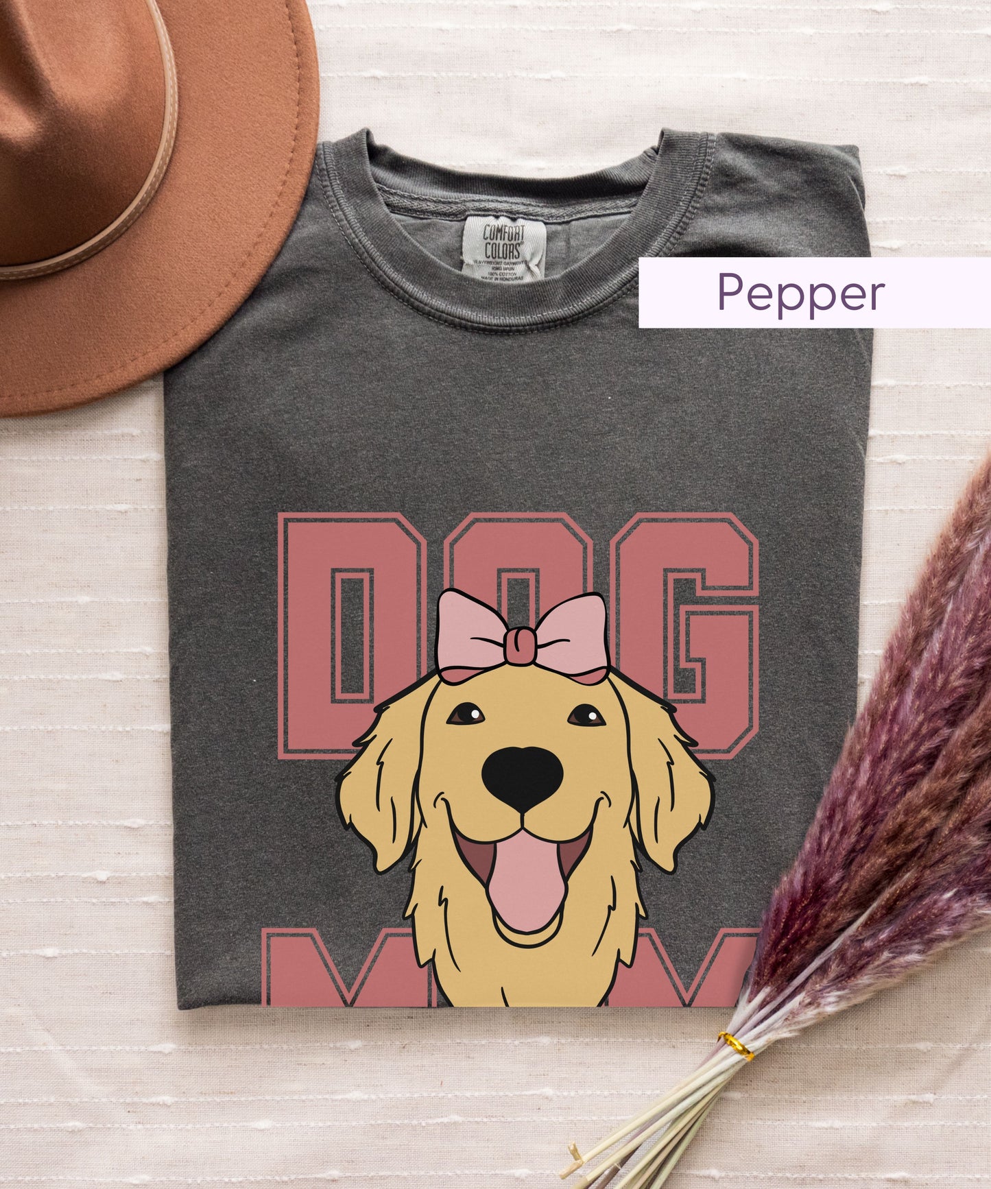 Pink Coquette Golden Retriever Dog Mom Tshirt