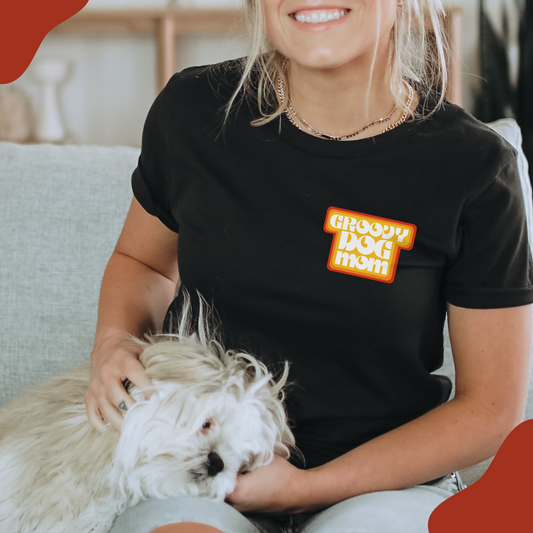 Small Groovy Dog Mom T-Shirt