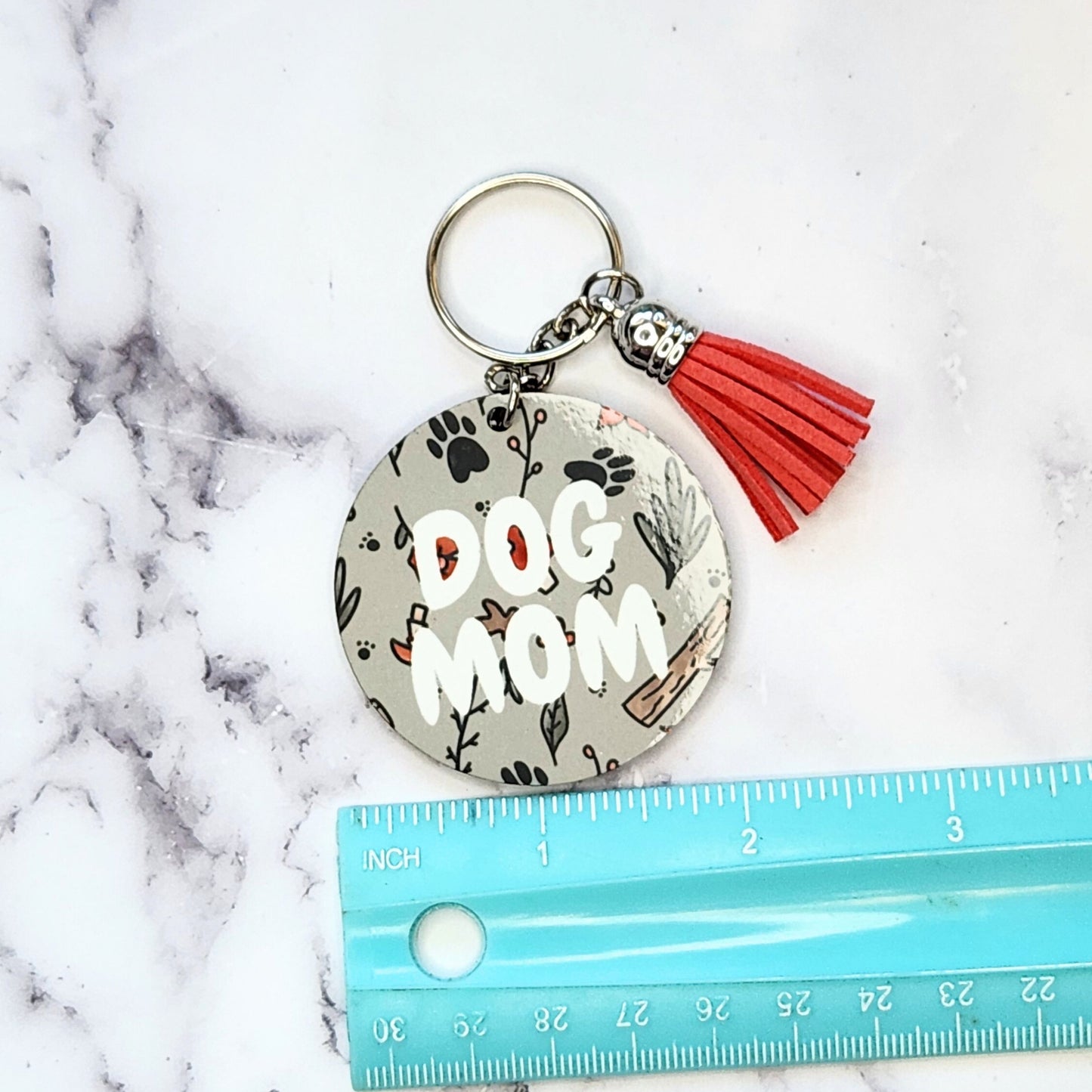 Dog Mom Forest and Mushroom Keychain