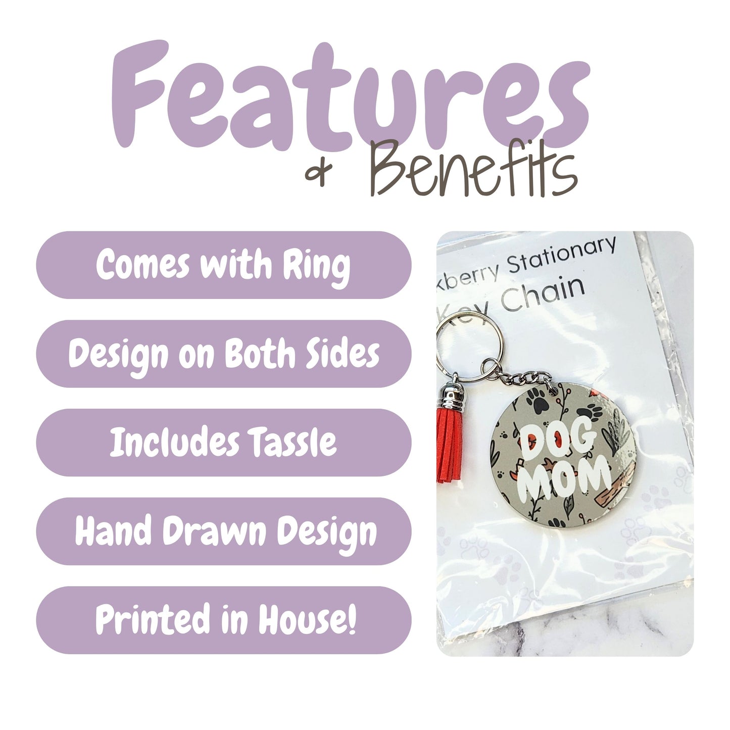 Dog Mom Forest and Mushroom Keychain