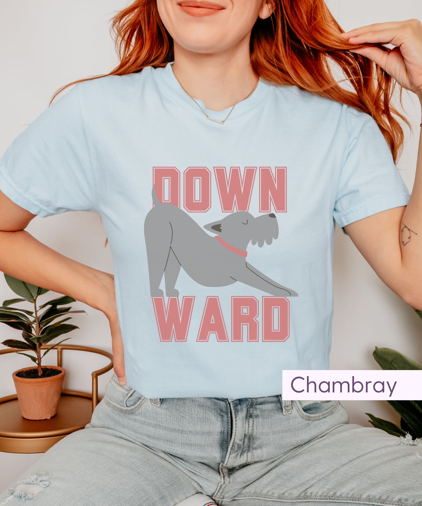 Cute Downward Dog Yoga T-Shirt