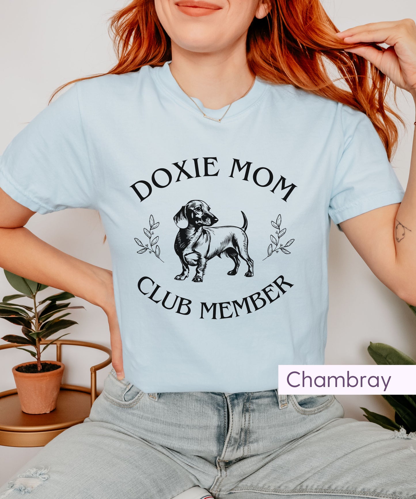 Cute Doxie Mom Club Member Tshirt for Dachshund Dog Lover