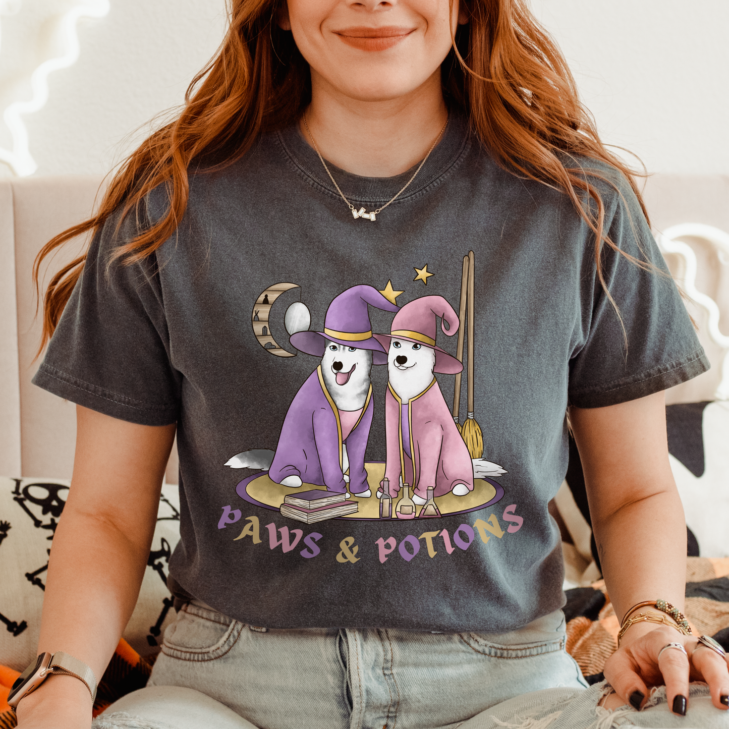 Halloween Husky Witch Shirt for Dog Mom or Dog Dad