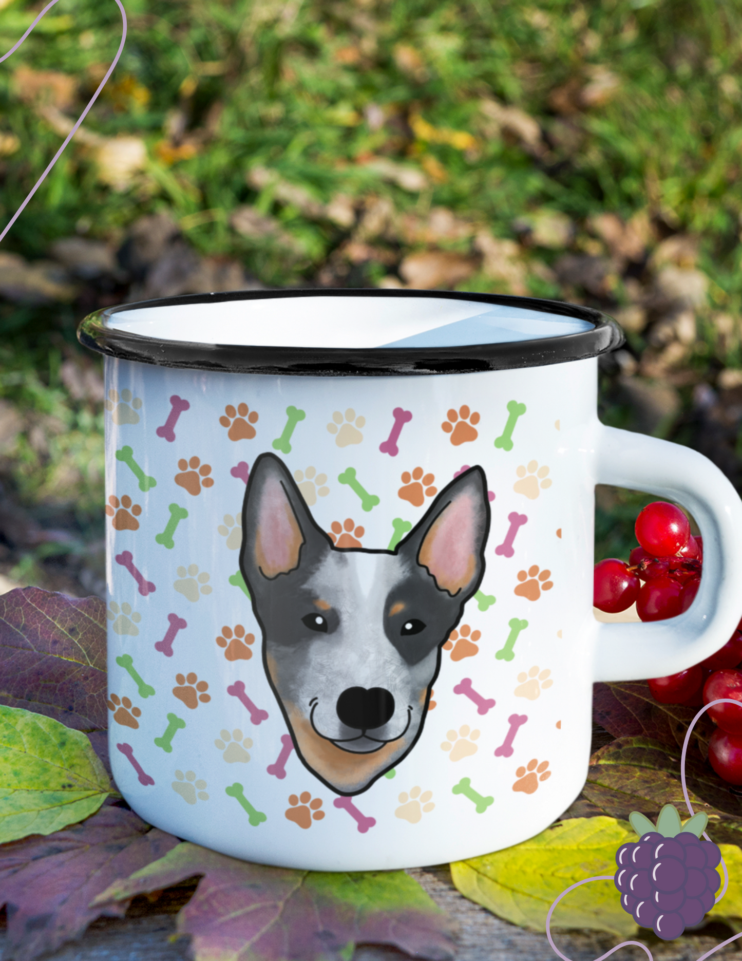 Pet Portrait 12 oz Enamel Mug