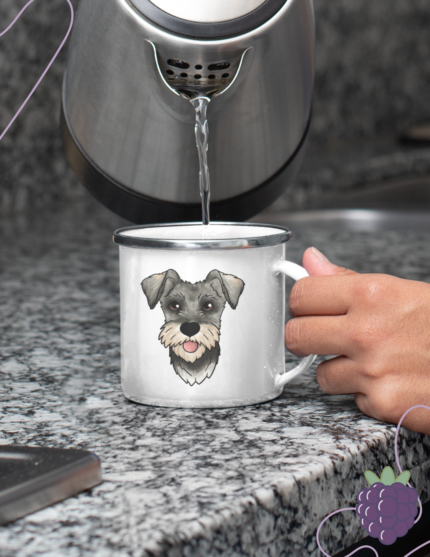 Pet Portrait 12 oz Enamel Mug