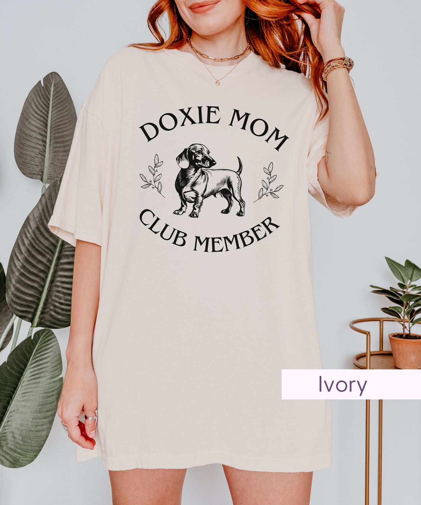 Cute Doxie Mom Club Member Tshirt for Dachshund Dog Lover