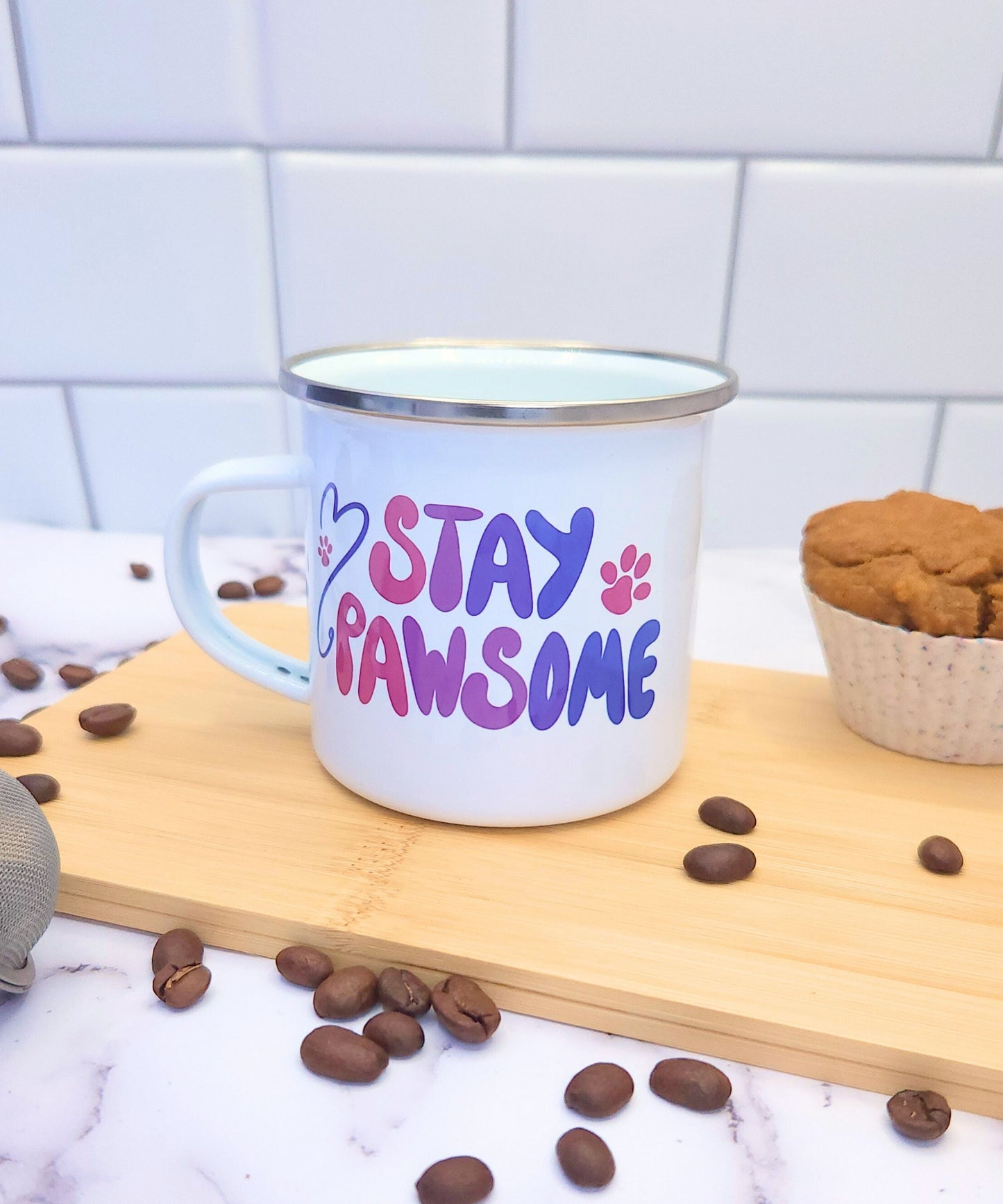 Stay Pawsome - Enamel Mug