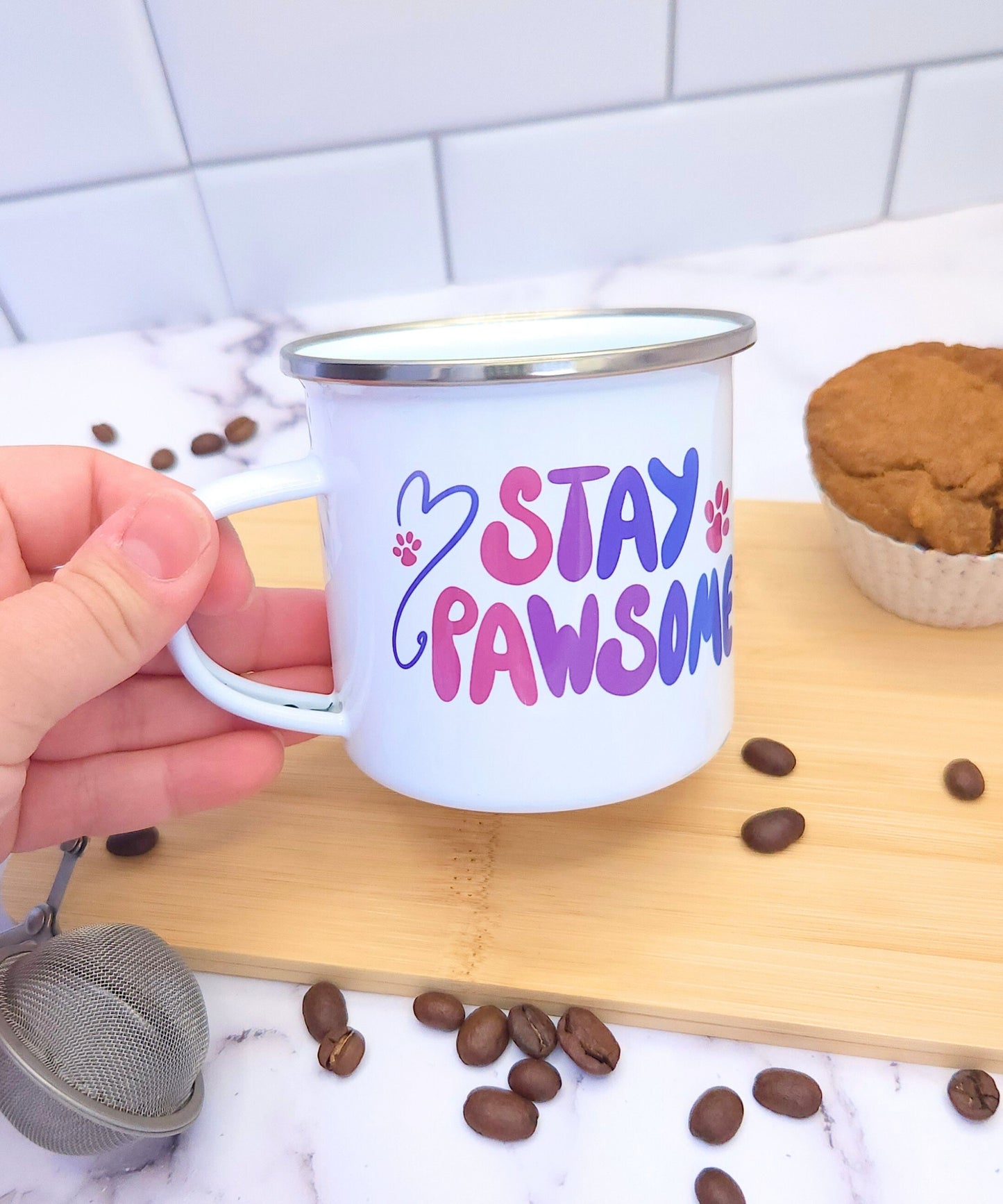 Stay Pawsome - Enamel Mug