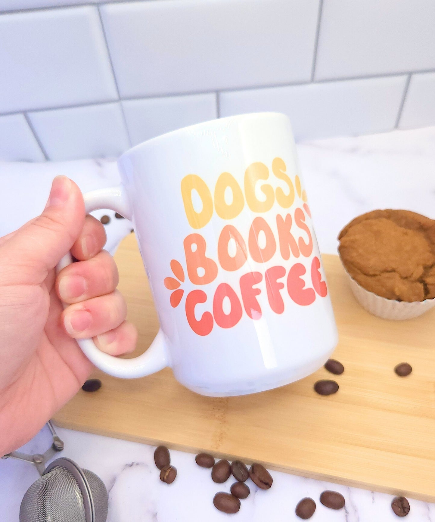 Dogs Books Coffee Ceramic Mug