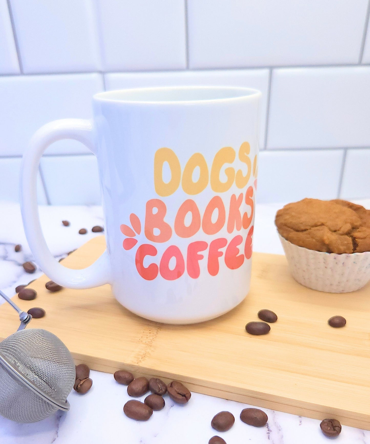 Dogs Books Coffee Ceramic Mug