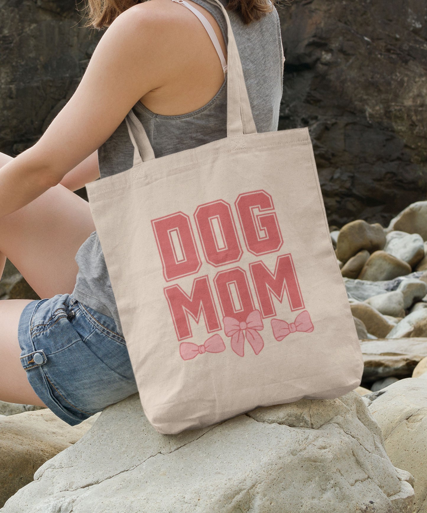 Coquette Pink Dog Mom Grocery Bag