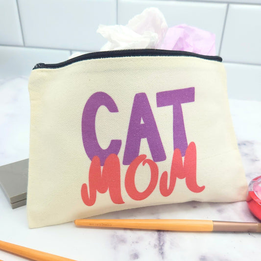 Cat Mom Purple - Makeup & Cosmetic Bag