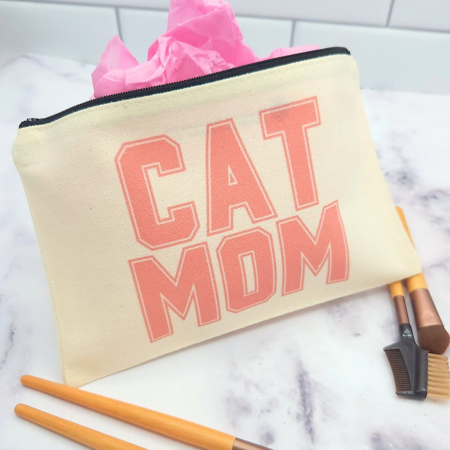 Cat Mom Pink - Makeup & Cosmetic Bag