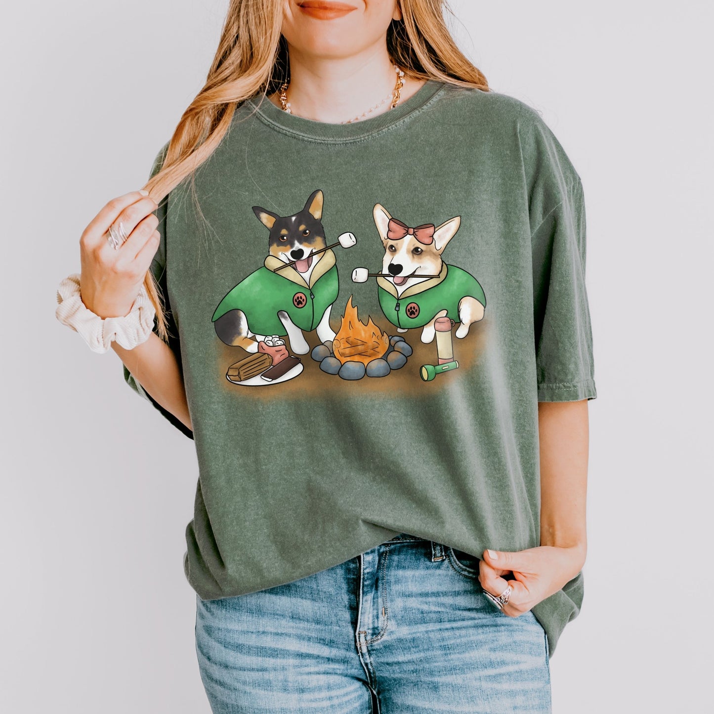 Camping Corgis Shirt for Dog Lovers