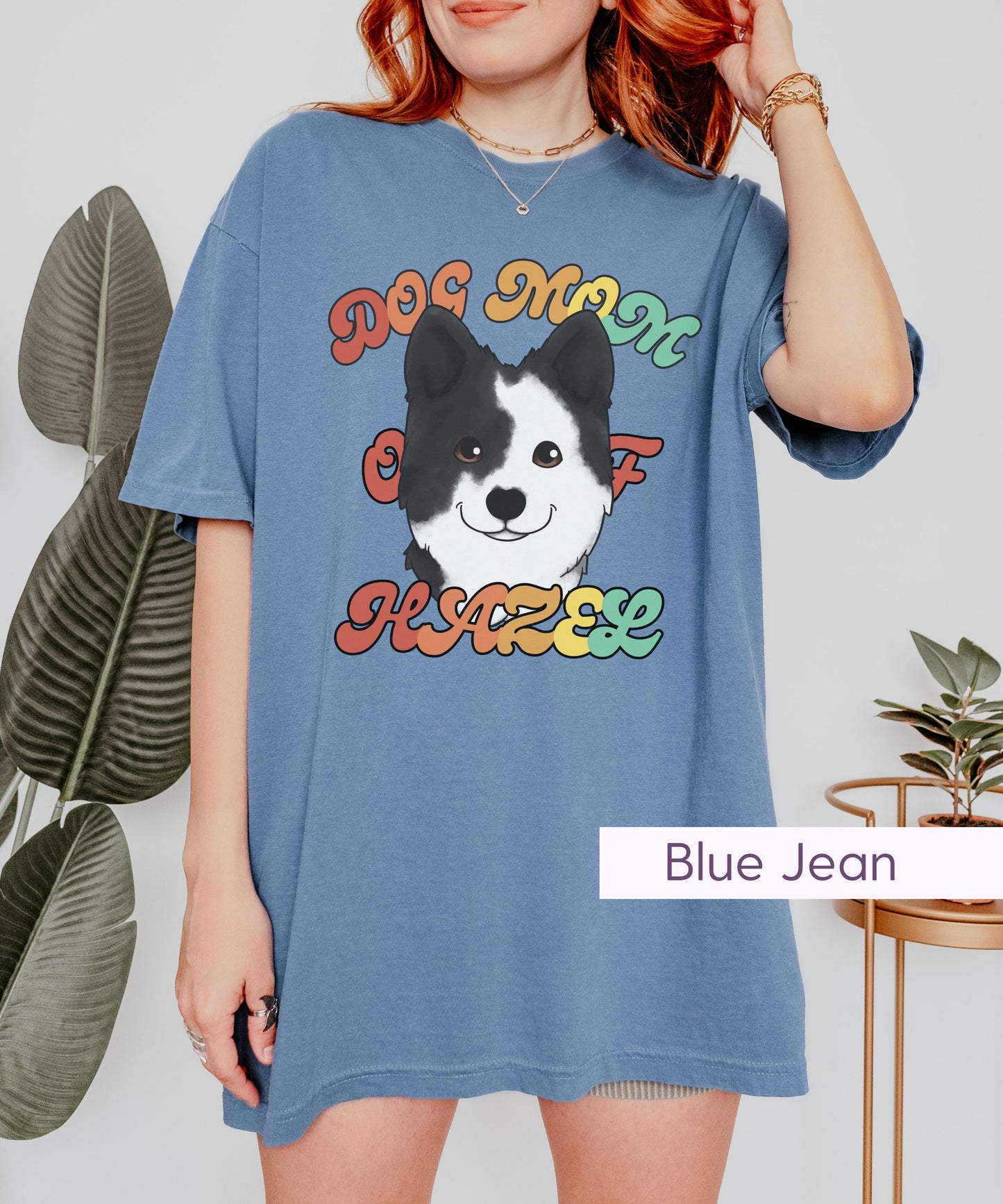 Retro Custom Dog Mom Portrait TShirt