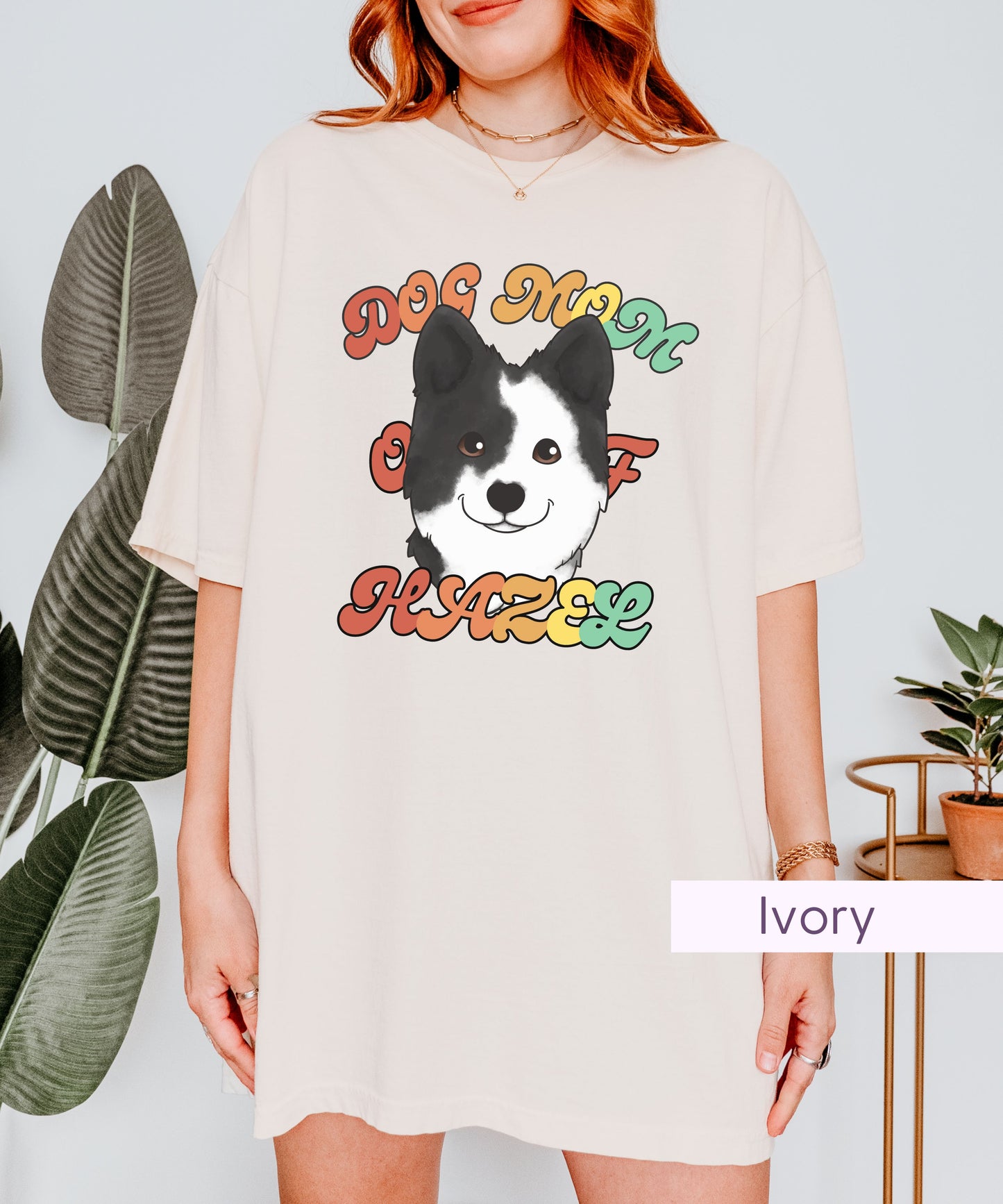 Retro Custom Dog Mom Portrait TShirt