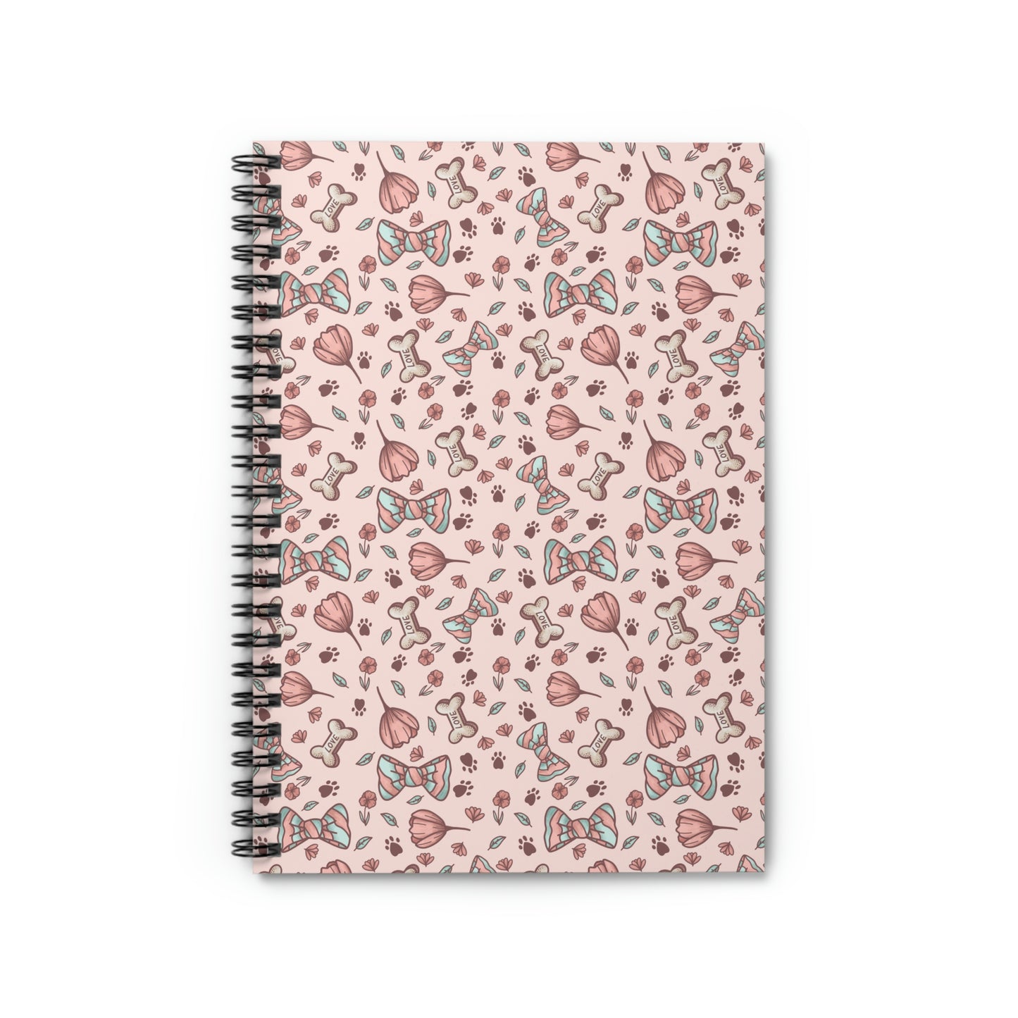 Bows & Tulip Spiral Notebook - Ruled Line