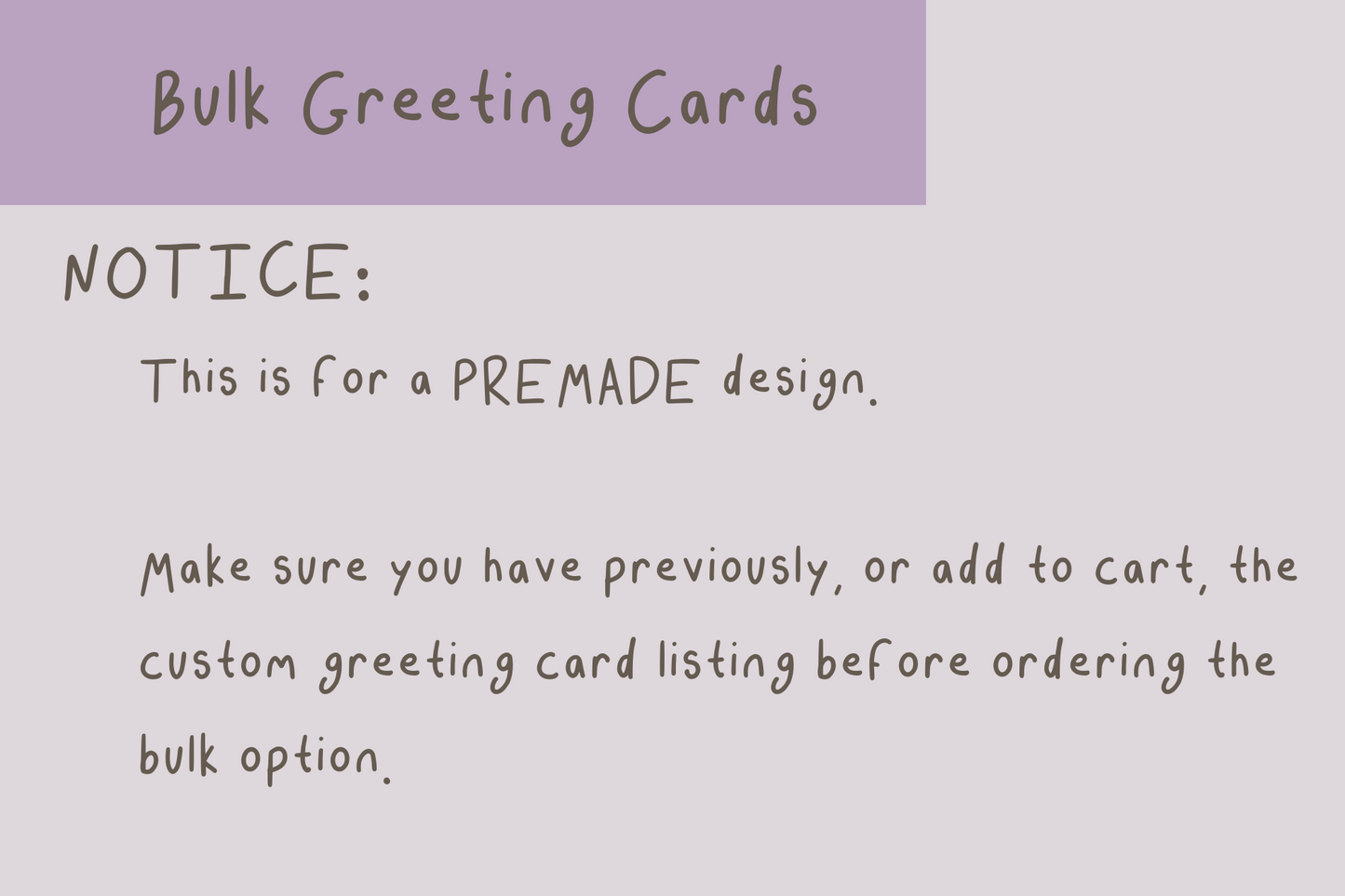 BULK - Greeting Cards (From Pre-Made Design)