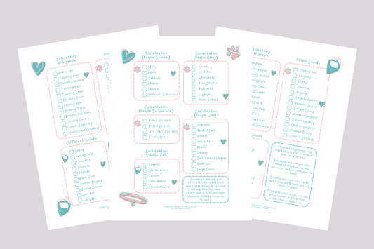 Dog Socialization Sheets - Printable (Digital File)