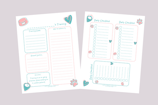 Dog Training Goals + Blank Checklists - Printable (Digital File)