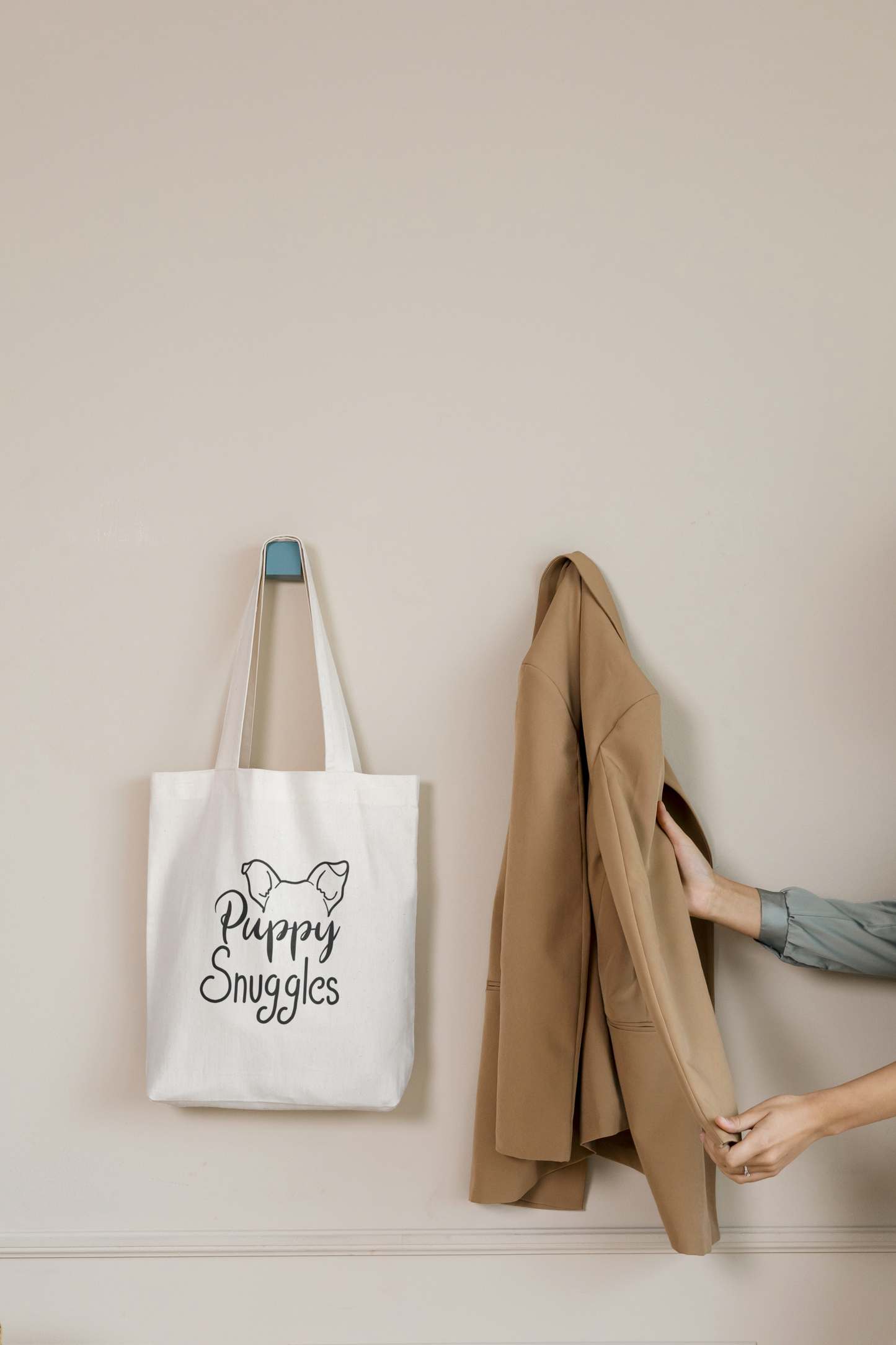 Puppy Snuggles Tote Bag