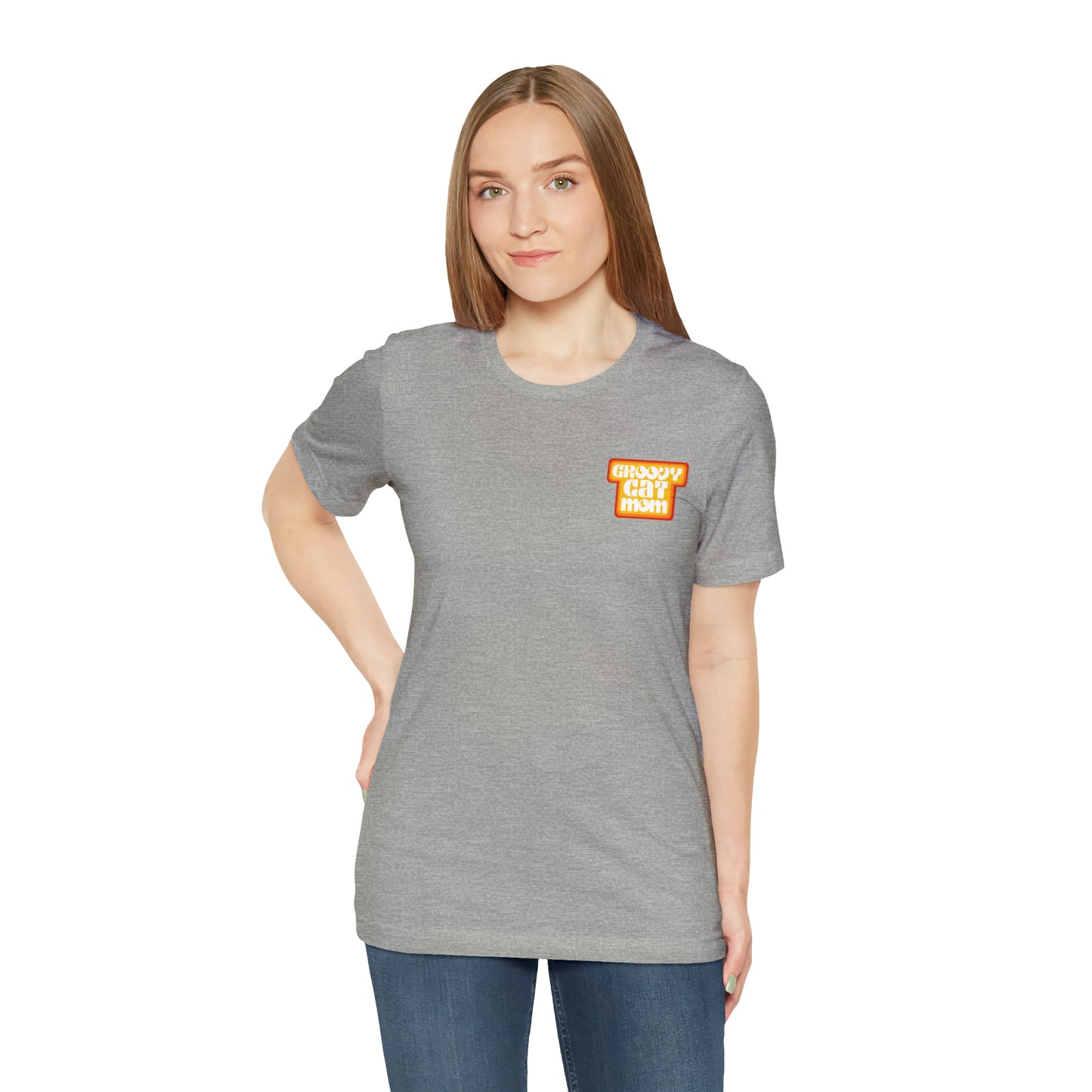 Small Groovy Cat Mom T-Shirt